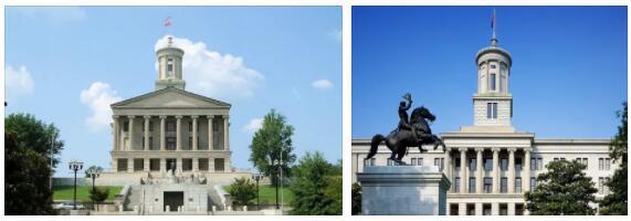 The somewhat plain Tennessee State Capitol in Nashville
